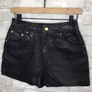 Black limited leather shorts